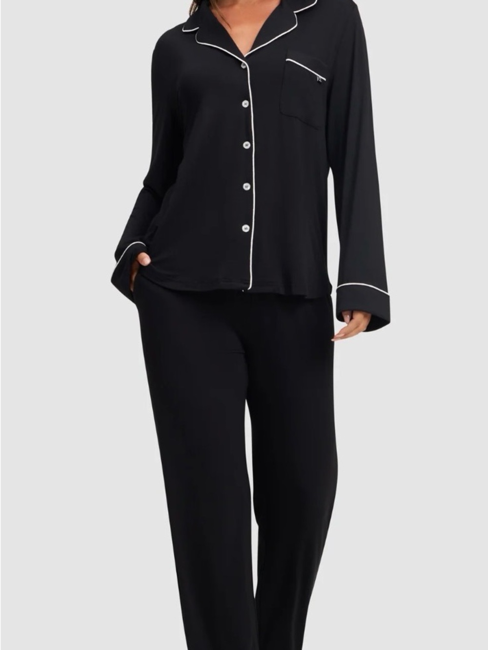 Cozy Earth Women's Bamboo Stretch-Knit Long Sleeve Pajama Set